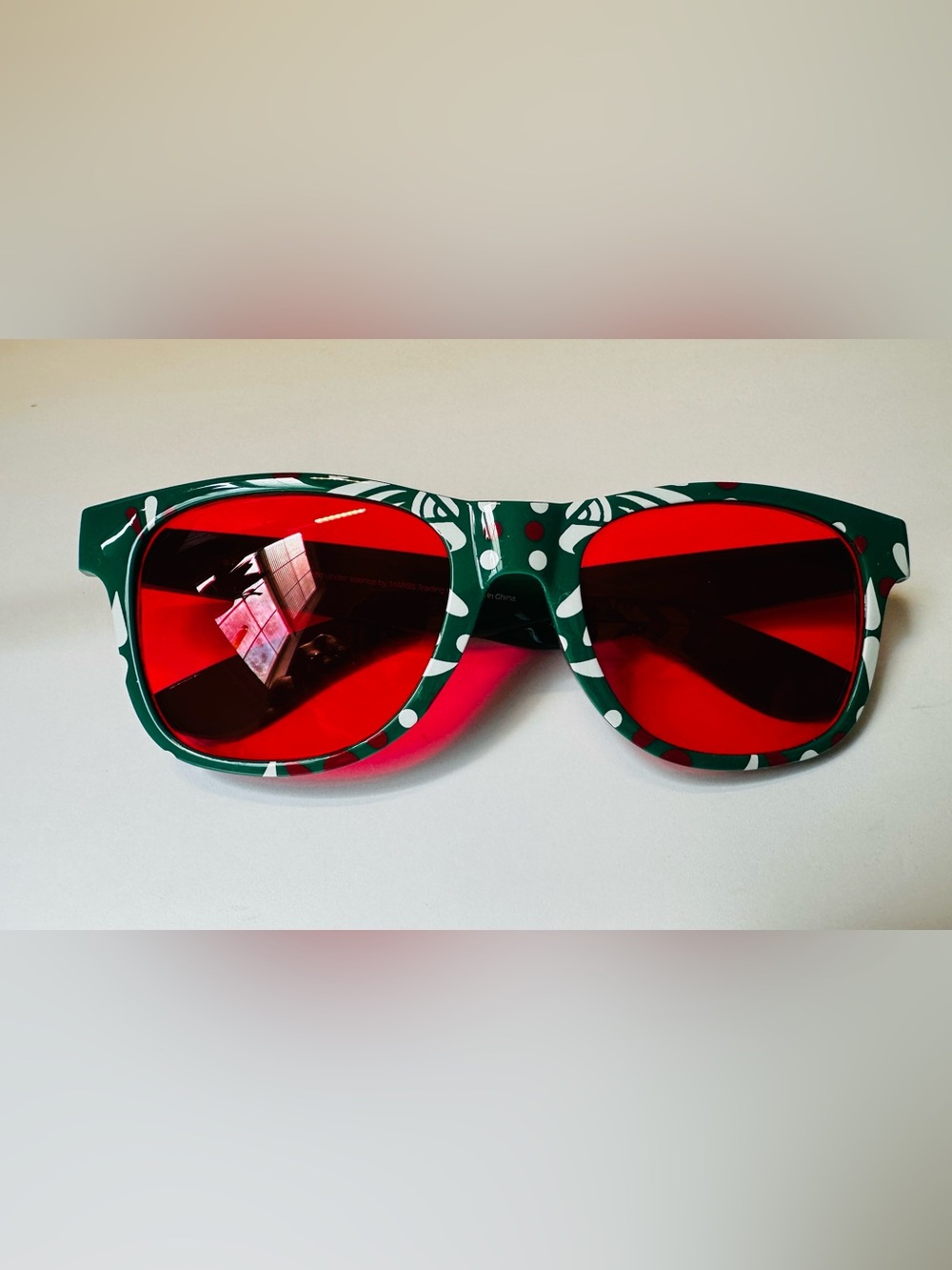 FIFA Official Mexico Green Patterned Frame Sunglasses with Red Lenses